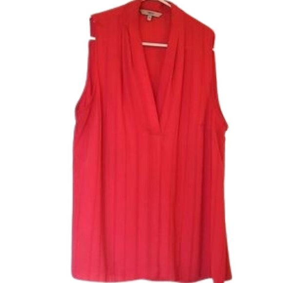 Next coral sleeveless V neck blouse Sz 18 - Picture 3 of 7